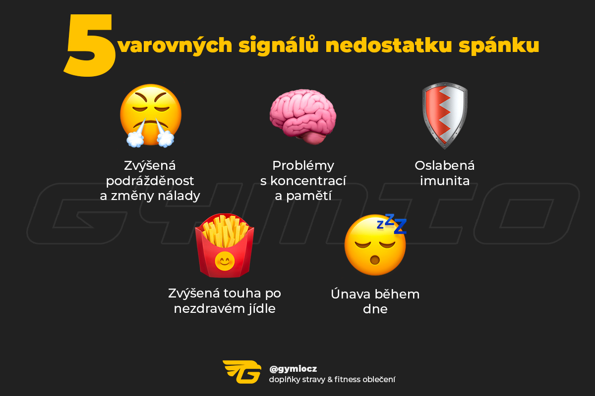 infografika 5 varovných signálů nedostatku spánku